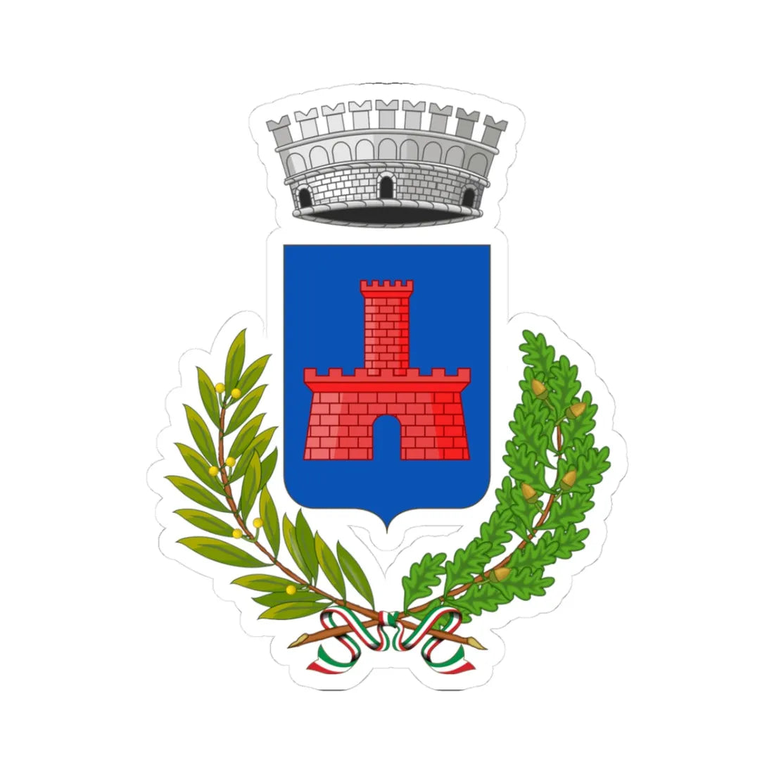 Vernio-Stemma (Italy) (Coat of Arms) STICKER Vinyl Kiss-Cut Decal 3 Inch White - The Sticker Space