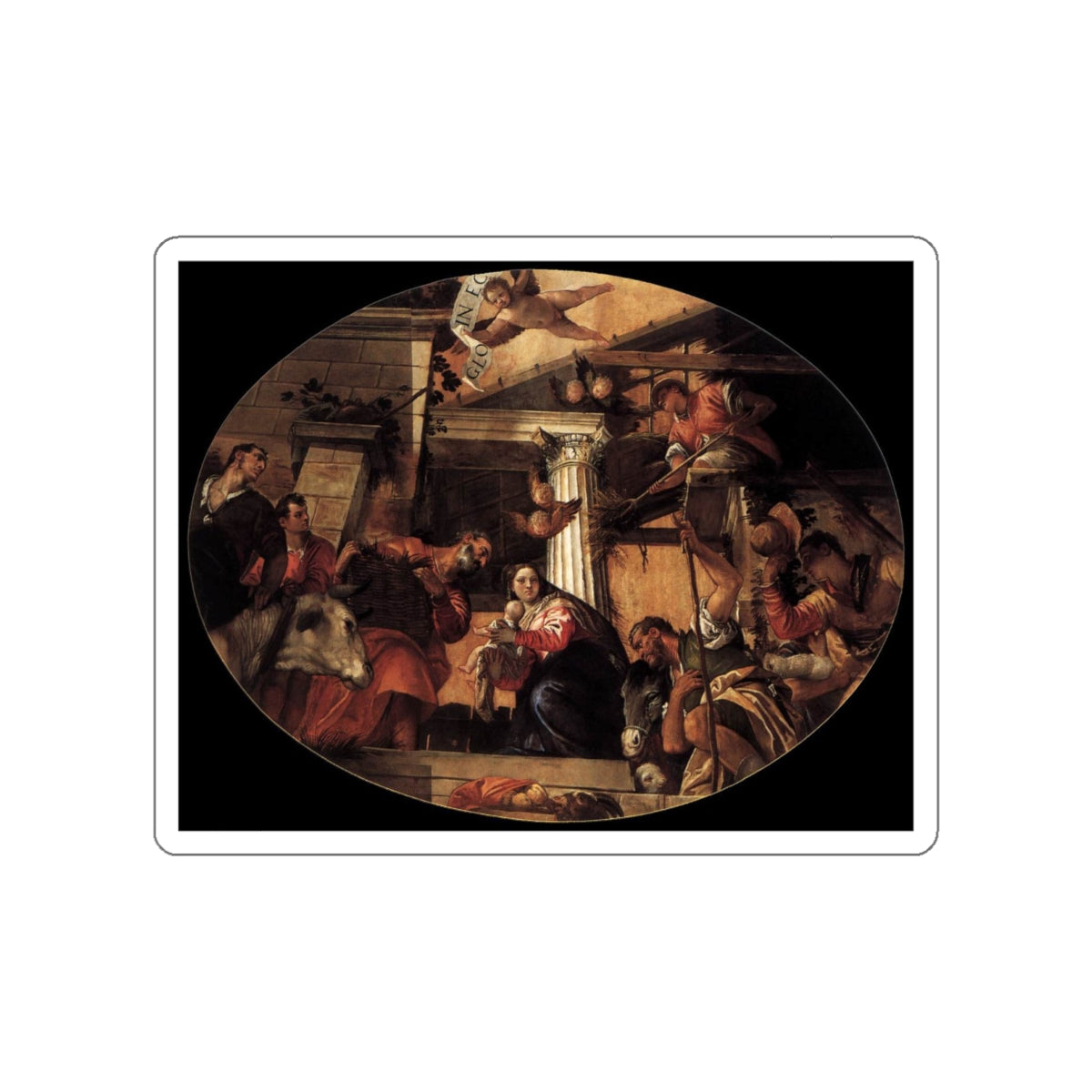 VERONESE, Paolo - Adoration of the Shepherds2 (Artwork) STICKER Vinyl Die-Cut Decal-White-The Sticker Space