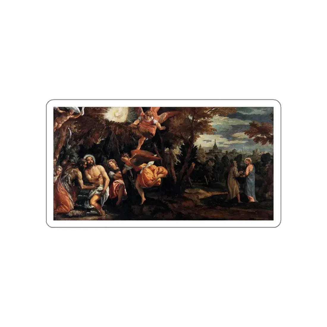 VERONESE, Paolo - Baptism and Temptation of Christ (Artwork) STICKER Vinyl Die-Cut Decal White Die-Cut 3 Inch - The Sticker Space