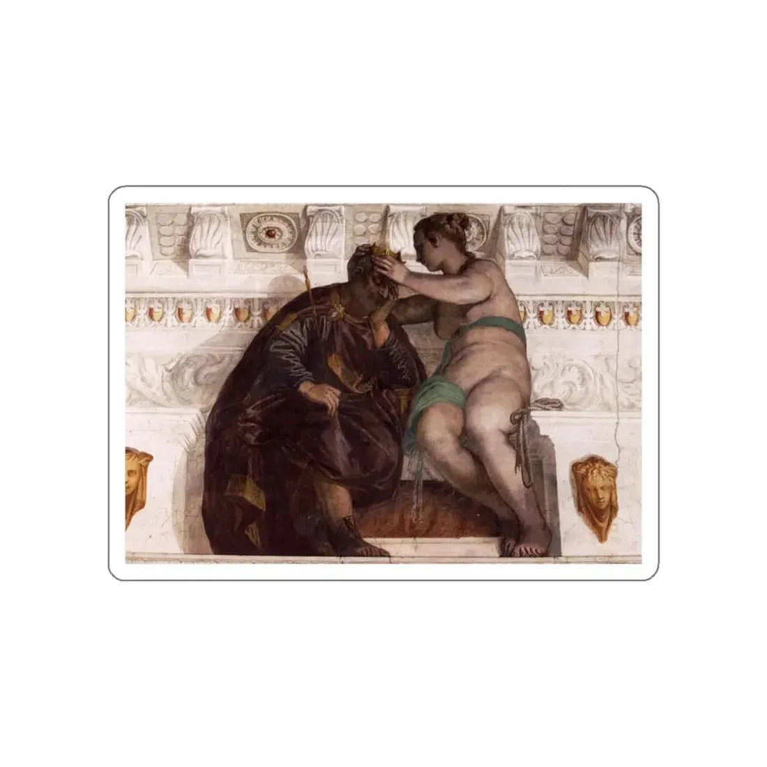 VERONESE, Paolo - Chance Crowning a Sleeping Man (Artwork) STICKER Vinyl Die-Cut Decal White Die-Cut 3 Inch - The Sticker Space