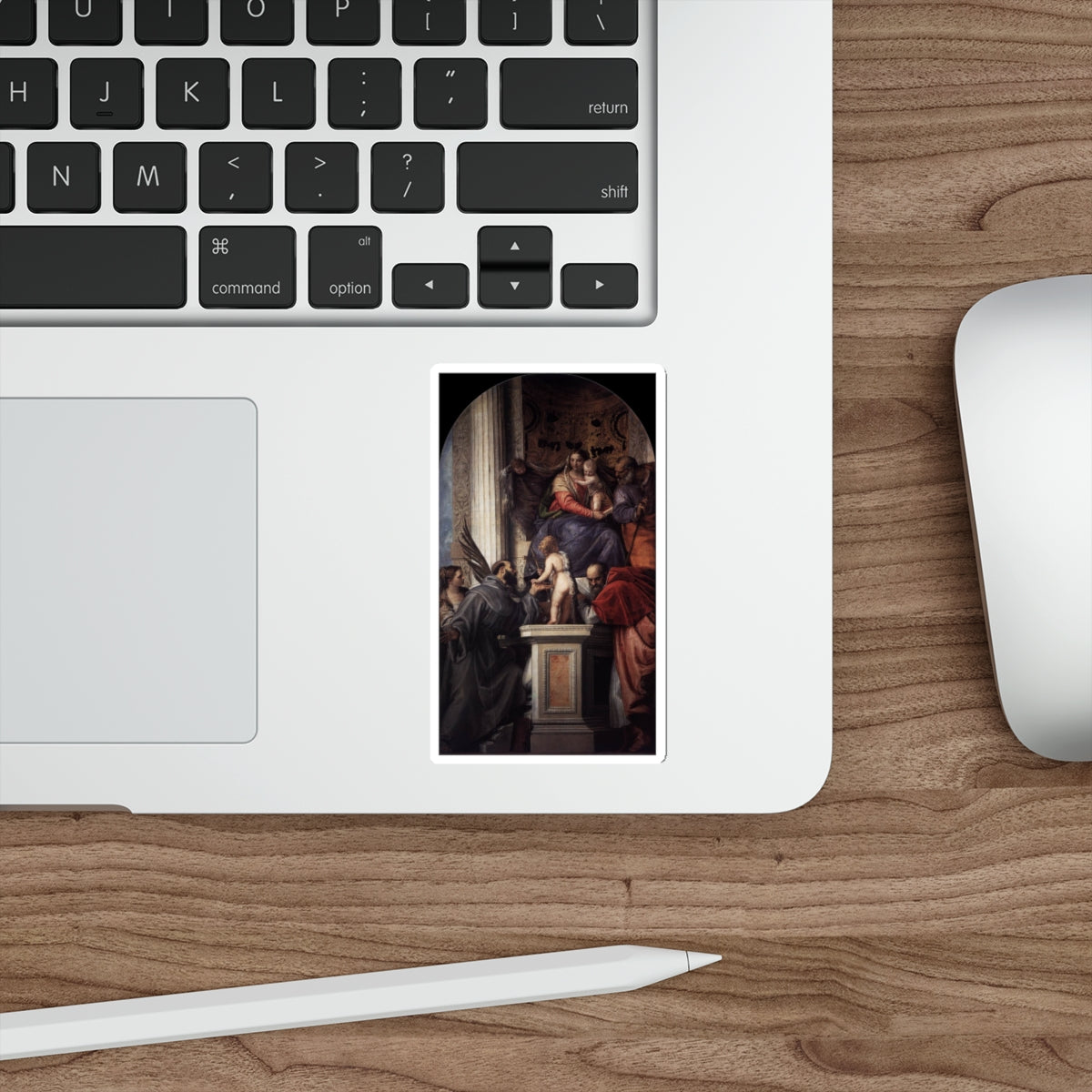 VERONESE, Paolo - Enthroned Madonna and Child, with the Infant St John the Baptist and Saints (Artwork) STICKER Vinyl Die-Cut Decal-The Sticker Space