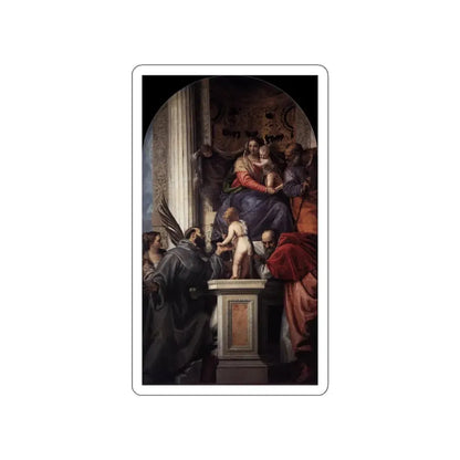 VERONESE, Paolo - Enthroned Madonna and Child, with the Infant St John the Baptist and Saints (Artwork) STICKER Vinyl Die-Cut Decal White Die-Cut 3 Inch - The Sticker Space