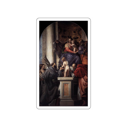 VERONESE, Paolo - Enthroned Madonna and Child, with the Infant St John the Baptist and Saints (Artwork) STICKER Vinyl Die-Cut Decal-White-The Sticker Space