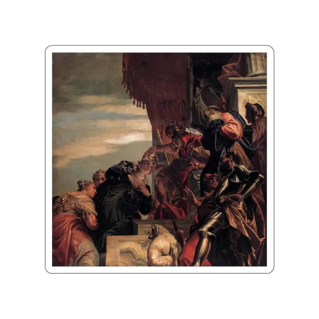 VERONESE, Paolo - Esther Crowned by Ahasuerus (Artwork) STICKER Vinyl Die-Cut Decal White Die-Cut 2 Inch - The Sticker Space