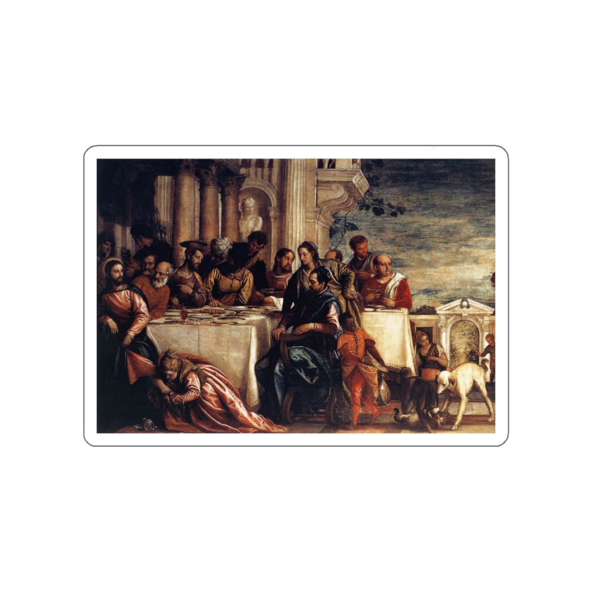 VERONESE, Paolo - Feast at the House of Simon (detail) (Artwork) STICKER Vinyl Die-Cut Decal-White-The Sticker Space