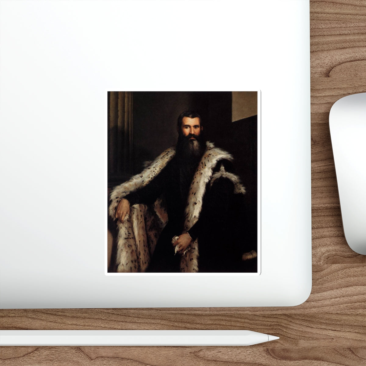 VERONESE, Paolo - Gentleman in a Lynx Fur (Artwork) STICKER Vinyl Die-Cut Decal-The Sticker Space