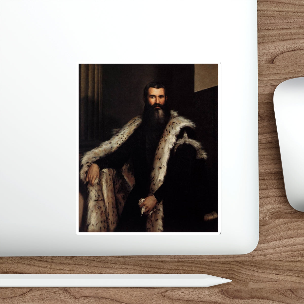 VERONESE, Paolo - Gentleman in a Lynx Fur (Artwork) STICKER Vinyl Die-Cut Decal-The Sticker Space