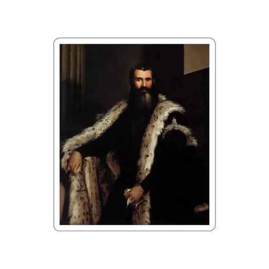 VERONESE, Paolo - Gentleman in a Lynx Fur (Artwork) STICKER Vinyl Die-Cut Decal White Die-Cut 2 Inch - The Sticker Space