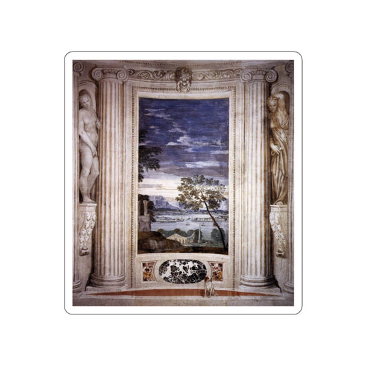 VERONESE, Paolo - Landscape with Harbour (Artwork) STICKER Vinyl Die-Cut Decal-White-The Sticker Space