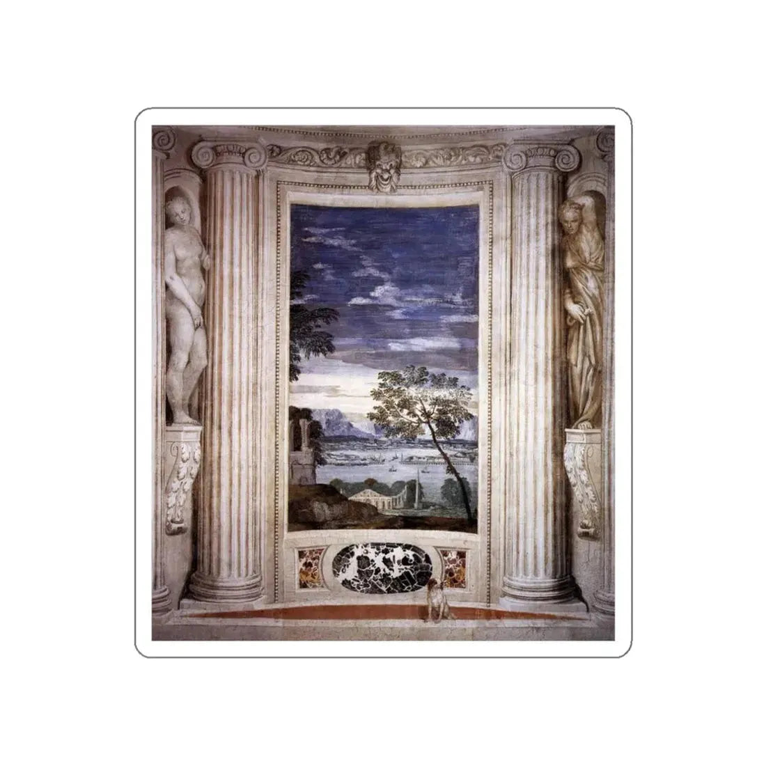 VERONESE, Paolo - Landscape with Harbour (Artwork) STICKER Vinyl Die-Cut Decal White Die-Cut 3 Inch - The Sticker Space