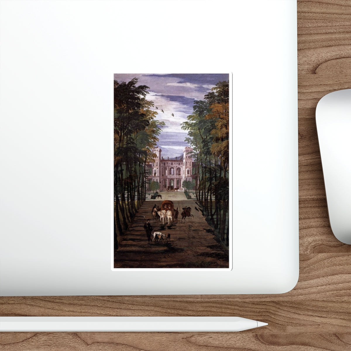 VERONESE, Paolo - Landscape with Villa and Carriages (detail) (Artwork) STICKER Vinyl Die-Cut Decal-The Sticker Space