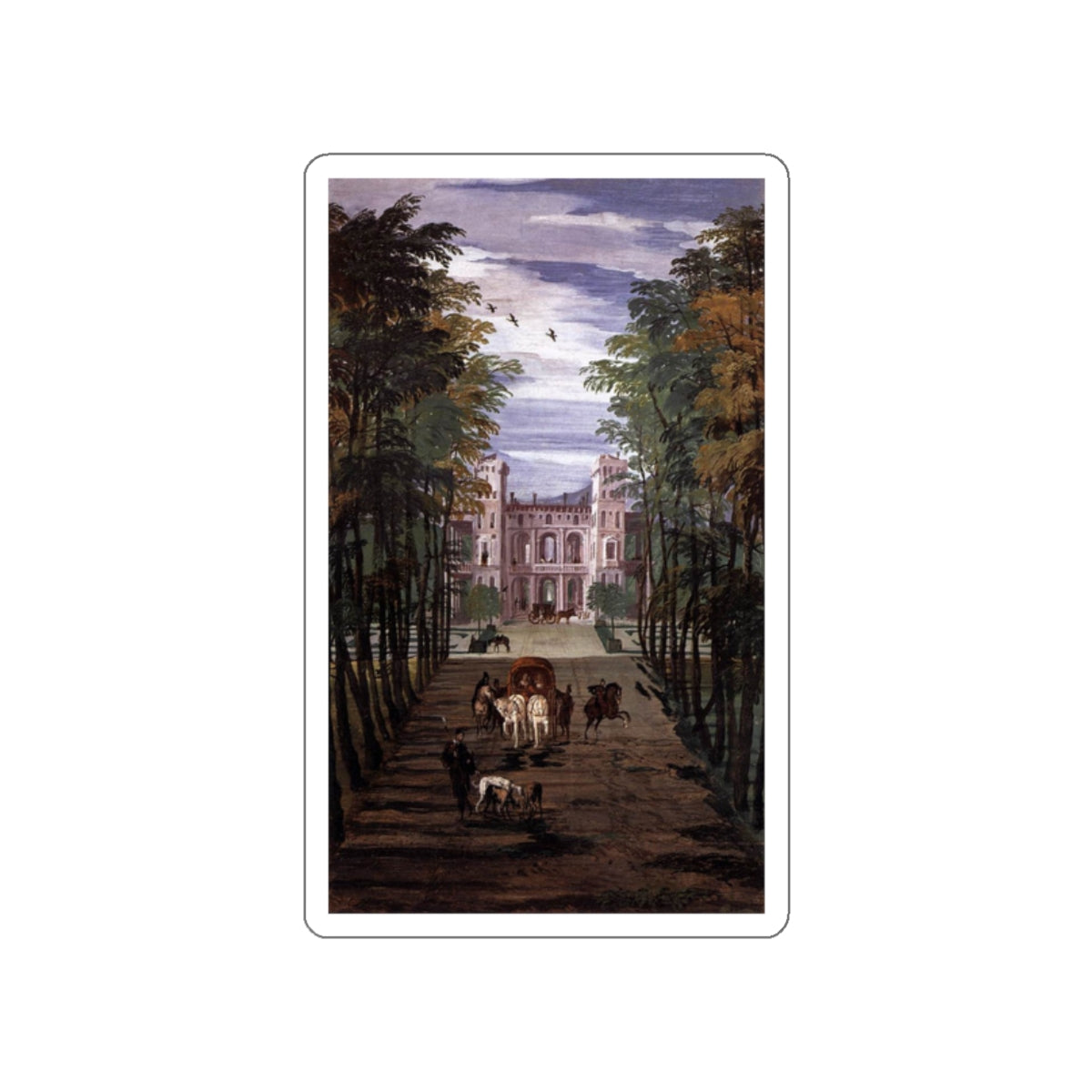 VERONESE, Paolo - Landscape with Villa and Carriages (detail) (Artwork) STICKER Vinyl Die-Cut Decal-White-The Sticker Space