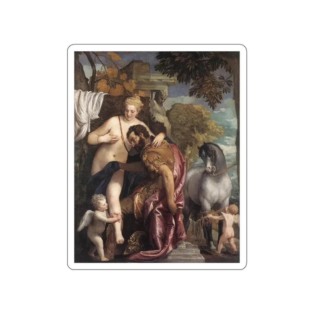 VERONESE, Paolo - Mars and Venus United by Love (Artwork) STICKER Vinyl Die-Cut Decal White Die-Cut 5 Inch - The Sticker Space