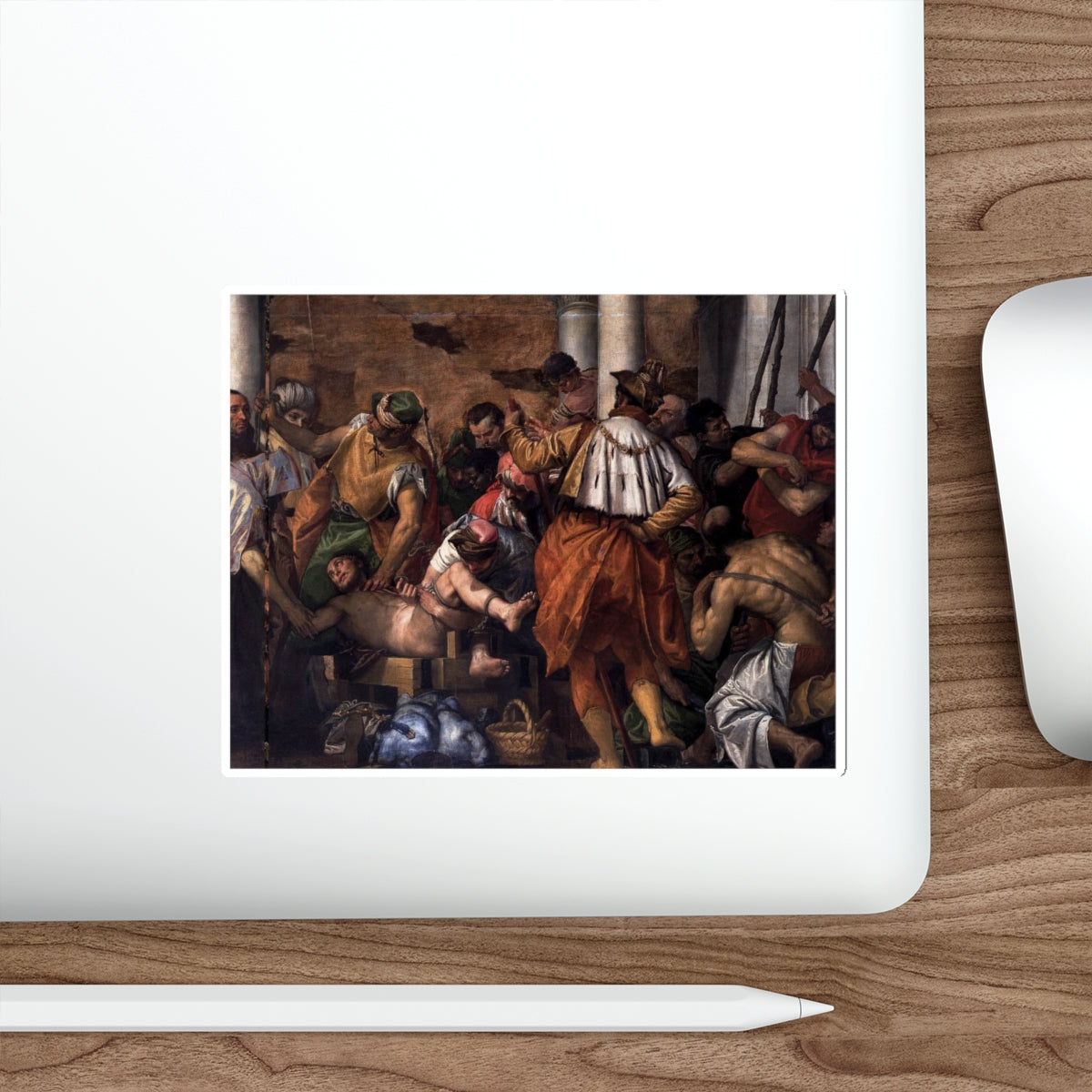 VERONESE, Paolo - Martyrdom of St Sebastian (detail)2 (Artwork) STICKER Vinyl Die-Cut Decal-The Sticker Space