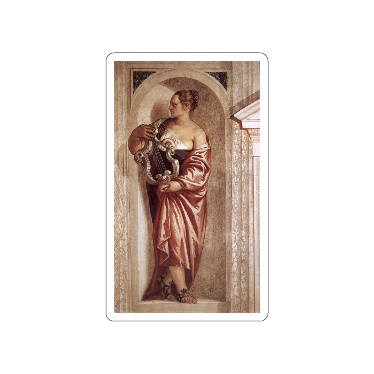 VERONESE, Paolo - Muse with Lyre (Artwork) STICKER Vinyl Die-Cut Decal-White-The Sticker Space