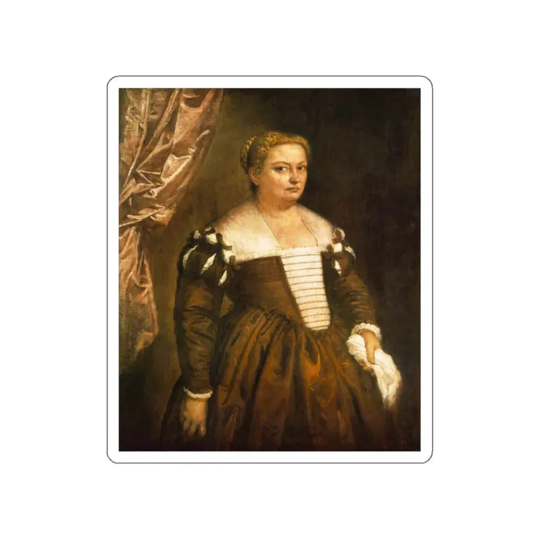 VERONESE, Paolo - Portrait of a Venetian Woman (Artwork) STICKER Vinyl Die-Cut Decal White Die-Cut 3 Inch - The Sticker Space