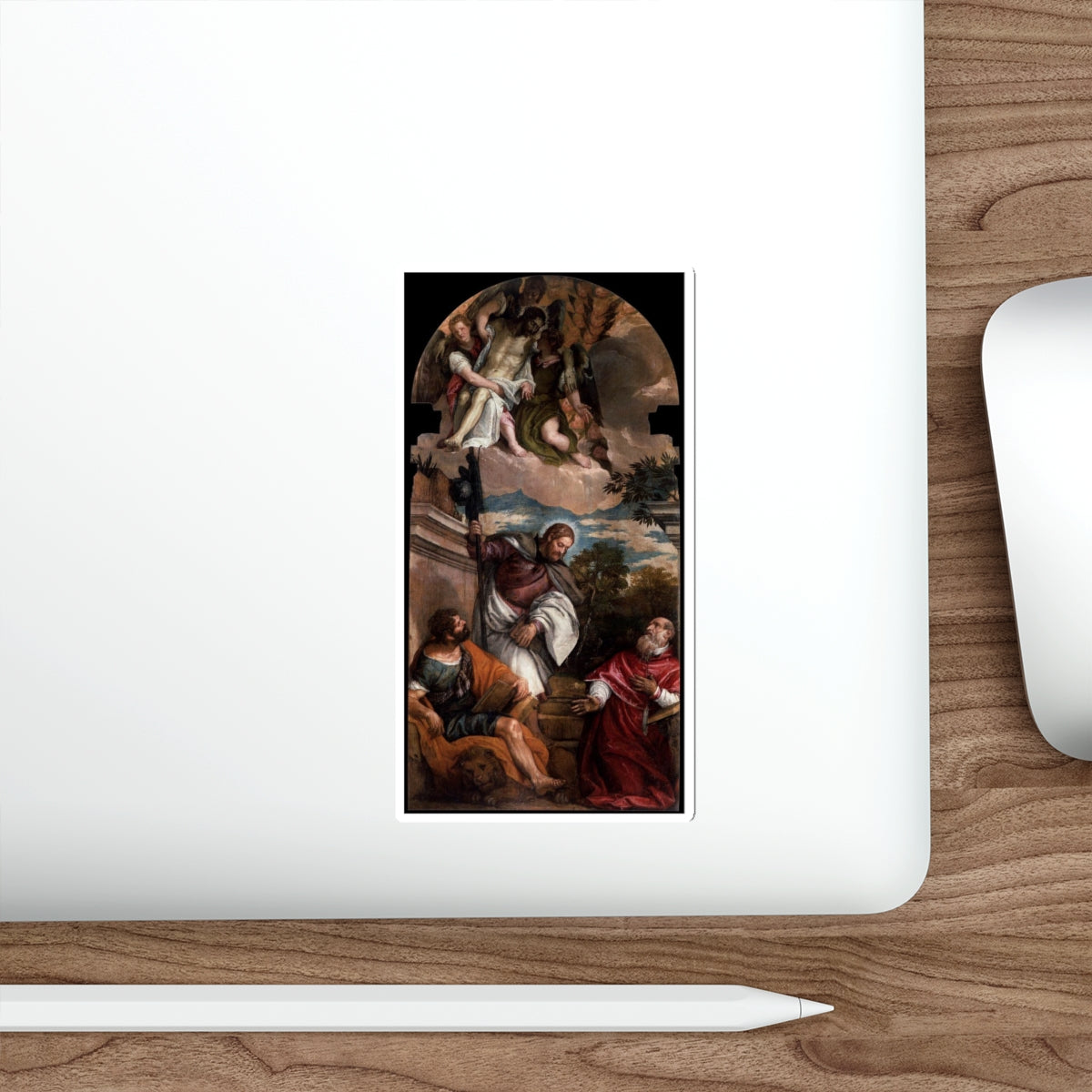 VERONESE, Paolo - Sts Mark, James and Jerome with the Dead Christ Borne by Angels (Artwork) STICKER Vinyl Die-Cut Decal-The Sticker Space