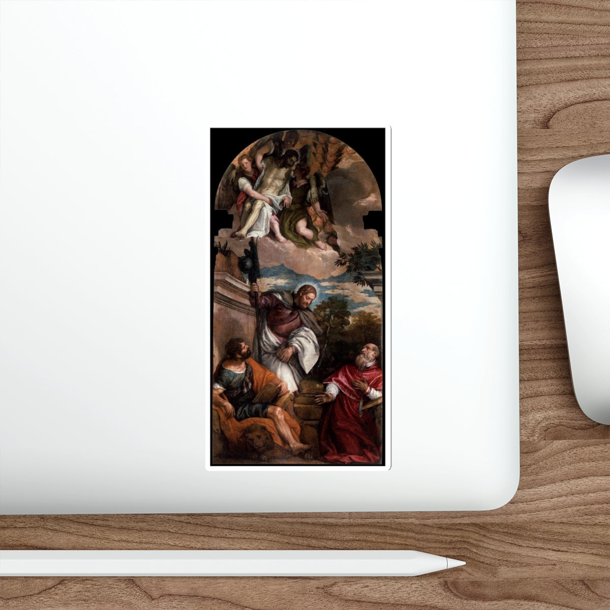 VERONESE, Paolo - Sts Mark, James and Jerome with the Dead Christ Borne by Angels (Artwork) STICKER Vinyl Die-Cut Decal-The Sticker Space