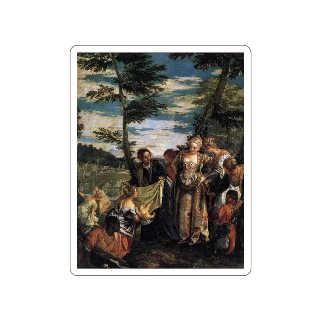 VERONESE, Paolo - The Finding of Moses2 (Artwork) STICKER Vinyl Die-Cut Decal White Die-Cut 3 Inch - The Sticker Space
