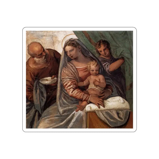 VERONESE, Paolo - The Holy Family (Madonna della pappa) (Artwork) STICKER Vinyl Die-Cut Decal White Die-Cut 2 Inch - The Sticker Space