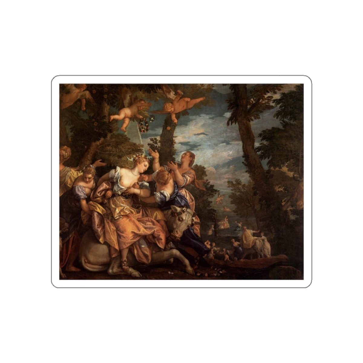 VERONESE, Paolo - The Rape of Europa 1 (Artwork) STICKER Vinyl Die-Cut Decal-White-The Sticker Space