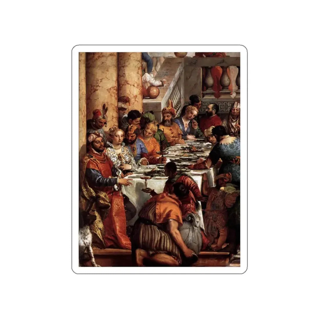 VERONESE, Paolo - The Wedding at Cana (detail)6 (Artwork) STICKER Vinyl Die-Cut Decal White Die-Cut 3 Inch - The Sticker Space