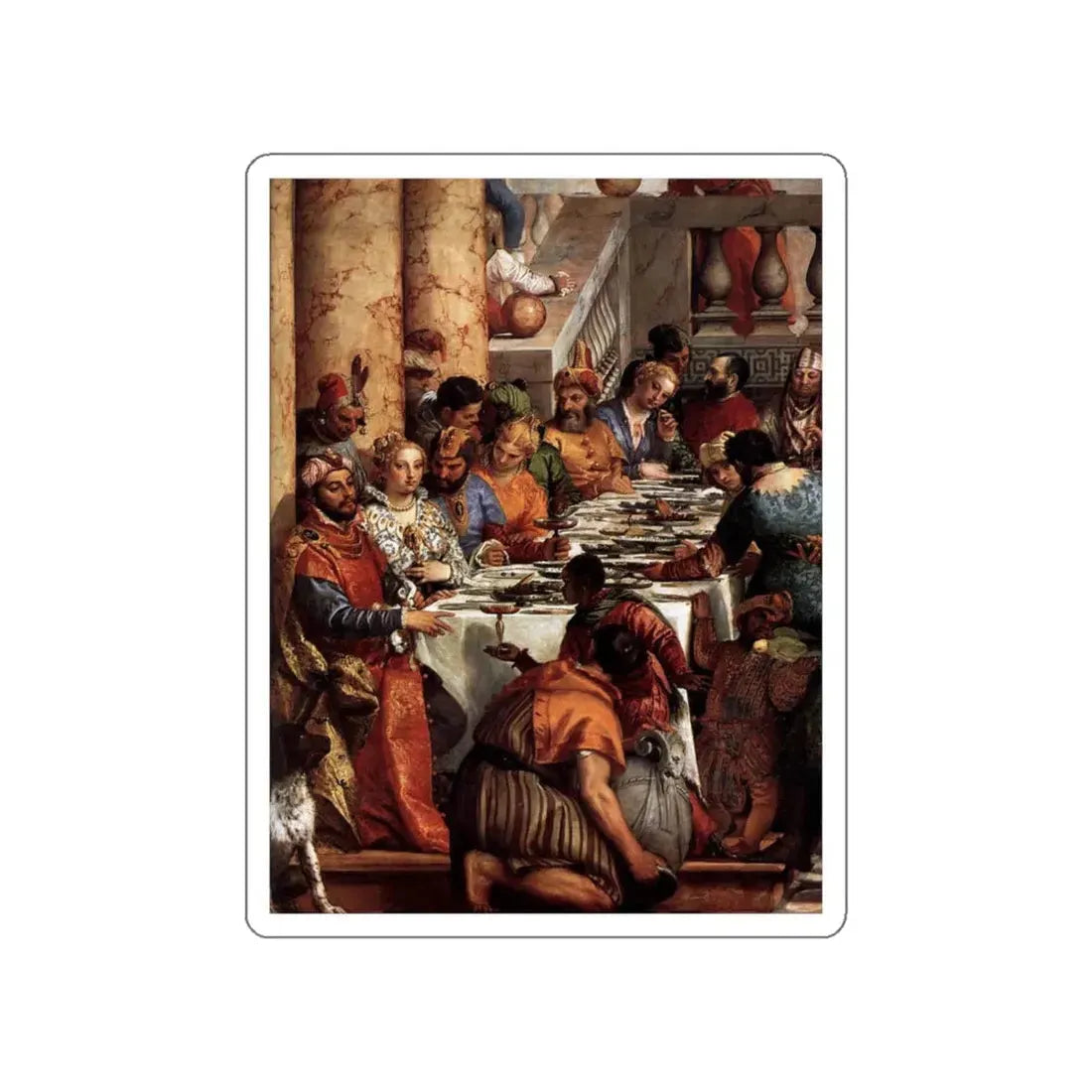 VERONESE, Paolo - The Wedding at Cana (detail)6 (Artwork) STICKER Vinyl Die-Cut Decal White Die-Cut 6 Inch - The Sticker Space