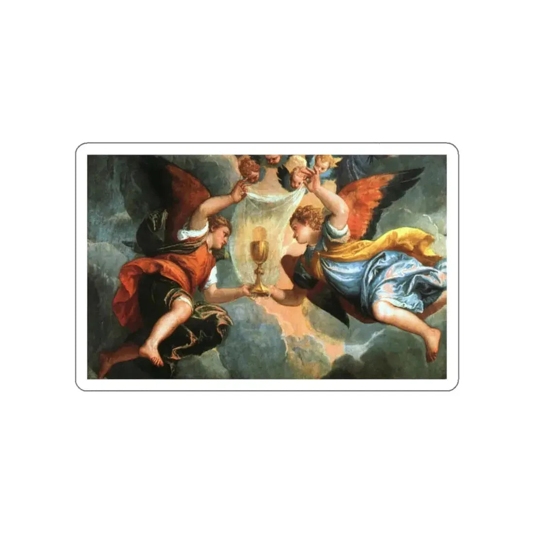 VERONESE, Paolo - The Wife of Zebedee Interceding with Christ over her Sons d 1 (Artwork) STICKER Vinyl Die-Cut Decal White Die-Cut 5 Inch - The Sticker Space