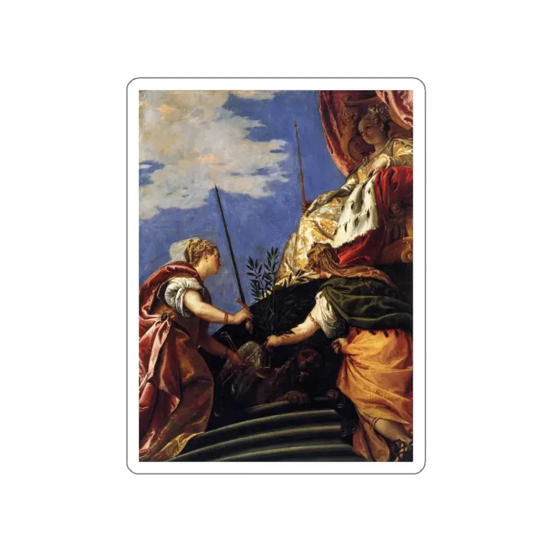 VERONESE, Paolo - Venetia between Justitia and Pax (Artwork) STICKER Vinyl Die-Cut Decal White Die-Cut 3 Inch - The Sticker Space