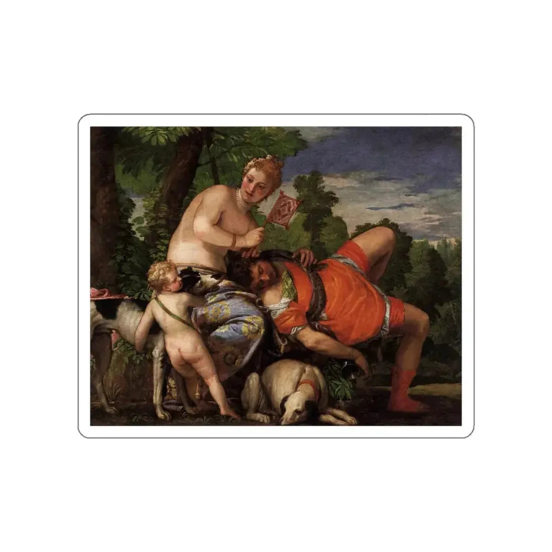 VERONESE, Paolo - Venus and Adonis 2 (Artwork) STICKER Vinyl Die-Cut Decal White Die-Cut 4 Inch - The Sticker Space