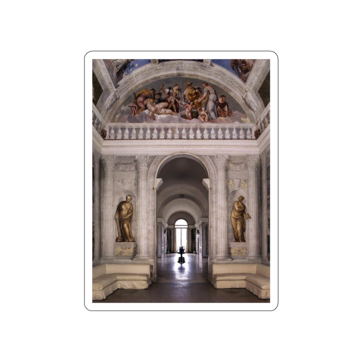 VERONESE, Paolo - View from the Sala dell'Olimpo, facing south (Artwork) STICKER Vinyl Die-Cut Decal-White-The Sticker Space