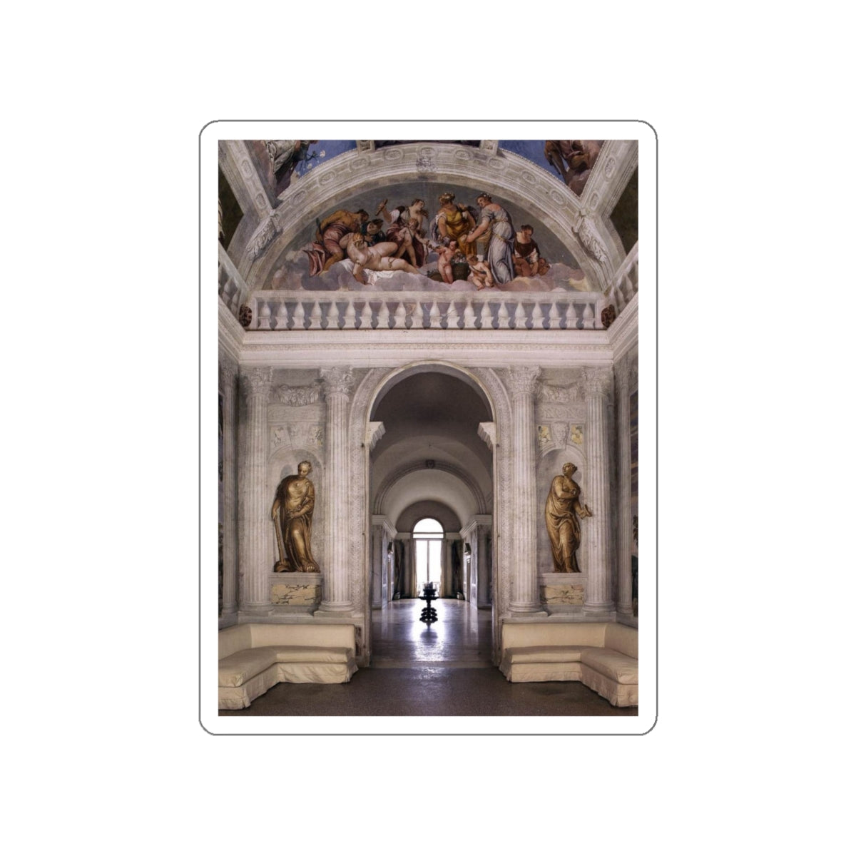 VERONESE, Paolo - View from the Sala dell'Olimpo, facing south (Artwork) STICKER Vinyl Die-Cut Decal-White-The Sticker Space