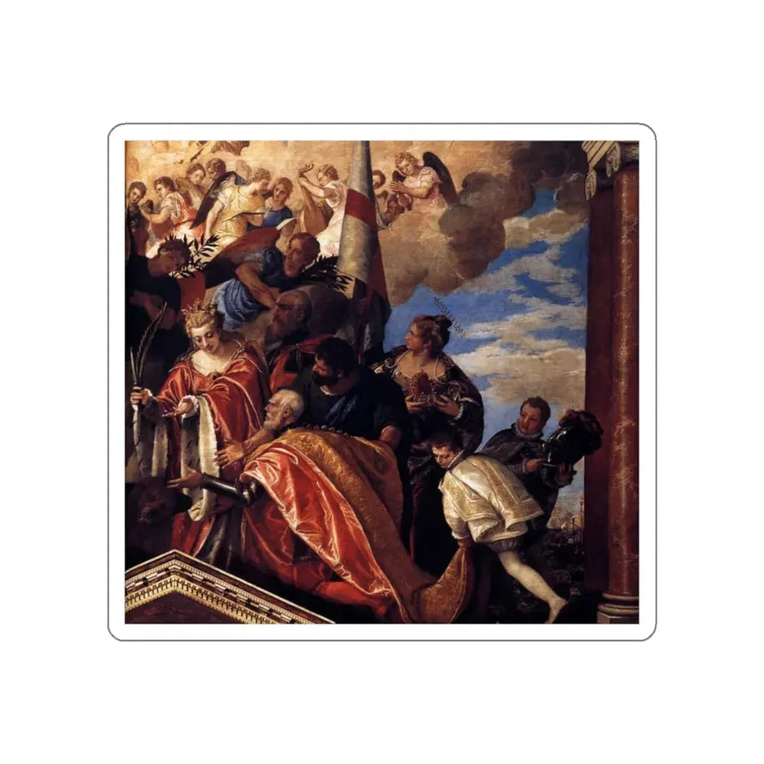 VERONESE, Paolo - Votive Portrait of Doge Sebastiano Venier (detail)2 (Artwork) STICKER Vinyl Die-Cut Decal White Die-Cut 3 Inch - The Sticker Space