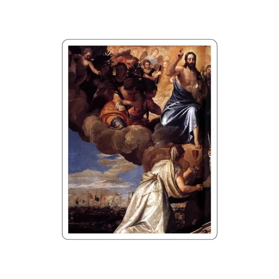 VERONESE, Paolo - Votive Portrait of Doge Sebastiano Venier (detail) (Artwork) STICKER Vinyl Die-Cut Decal White Die-Cut 4 Inch - The Sticker Space