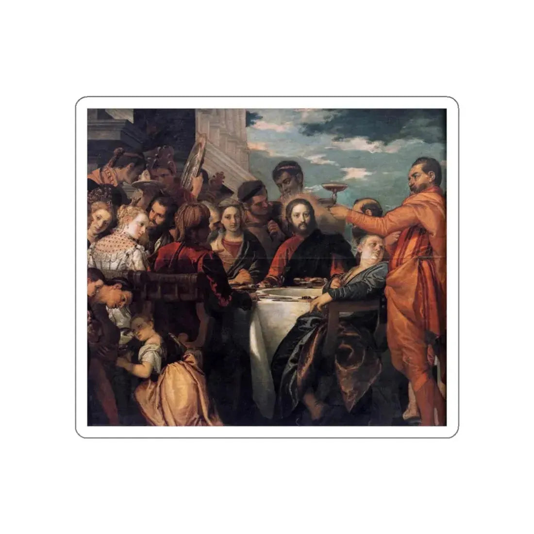 VERONESE, Paolo - Wedding at Cana (detail)2 (Artwork) STICKER Vinyl Die-Cut Decal White Die-Cut 2 Inch - The Sticker Space