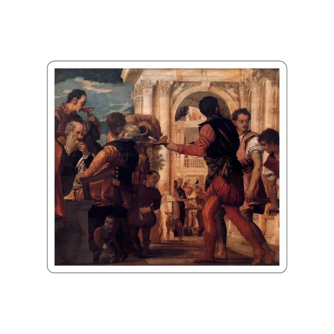 VERONESE, Paolo - Wedding at Cana (detail)3 (Artwork) STICKER Vinyl Die-Cut Decal White Die-Cut 3 Inch - The Sticker Space