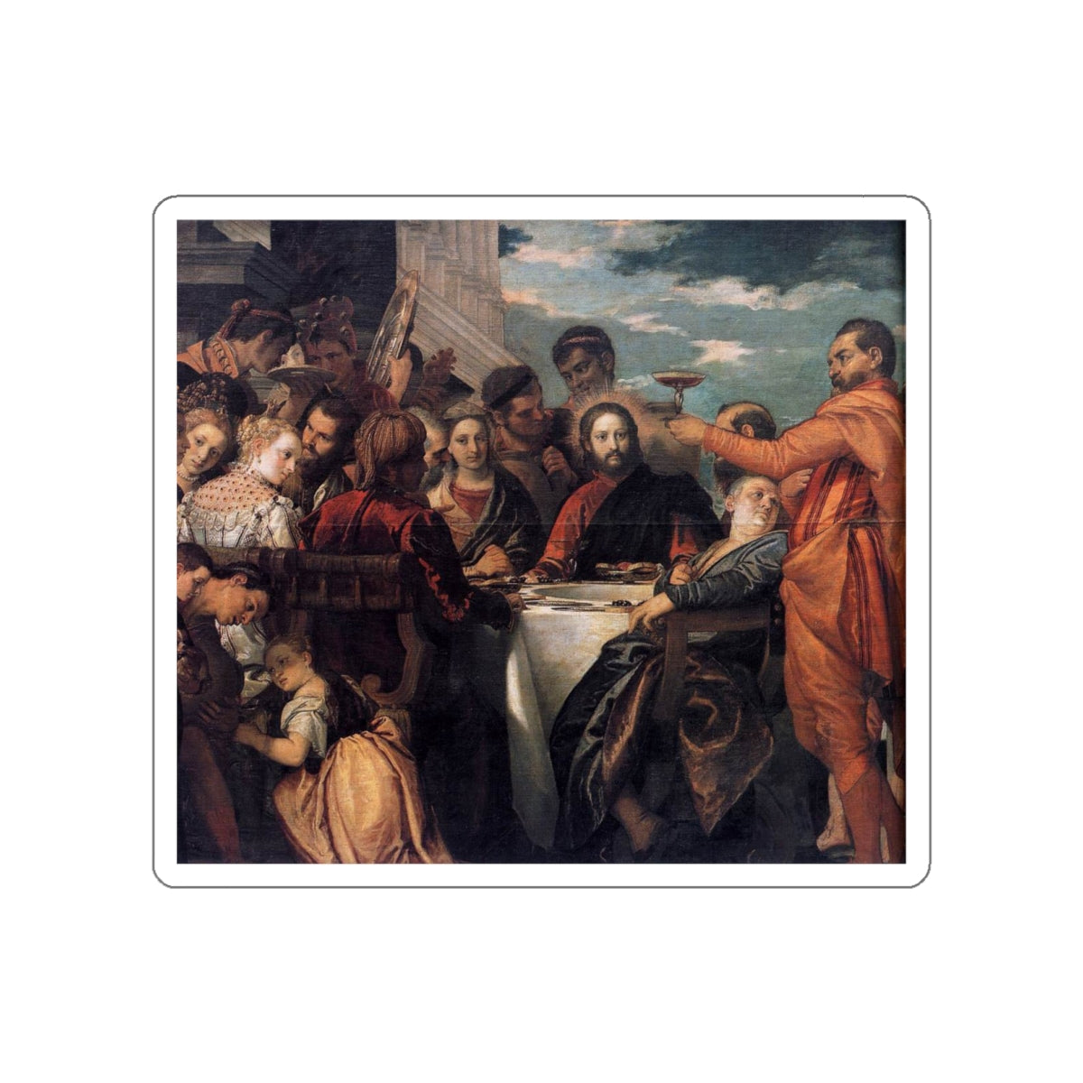 VERONESE, Paolo - Wedding at Cana (detail)2 (Artwork) STICKER Vinyl Die-Cut Decal-White-The Sticker Space