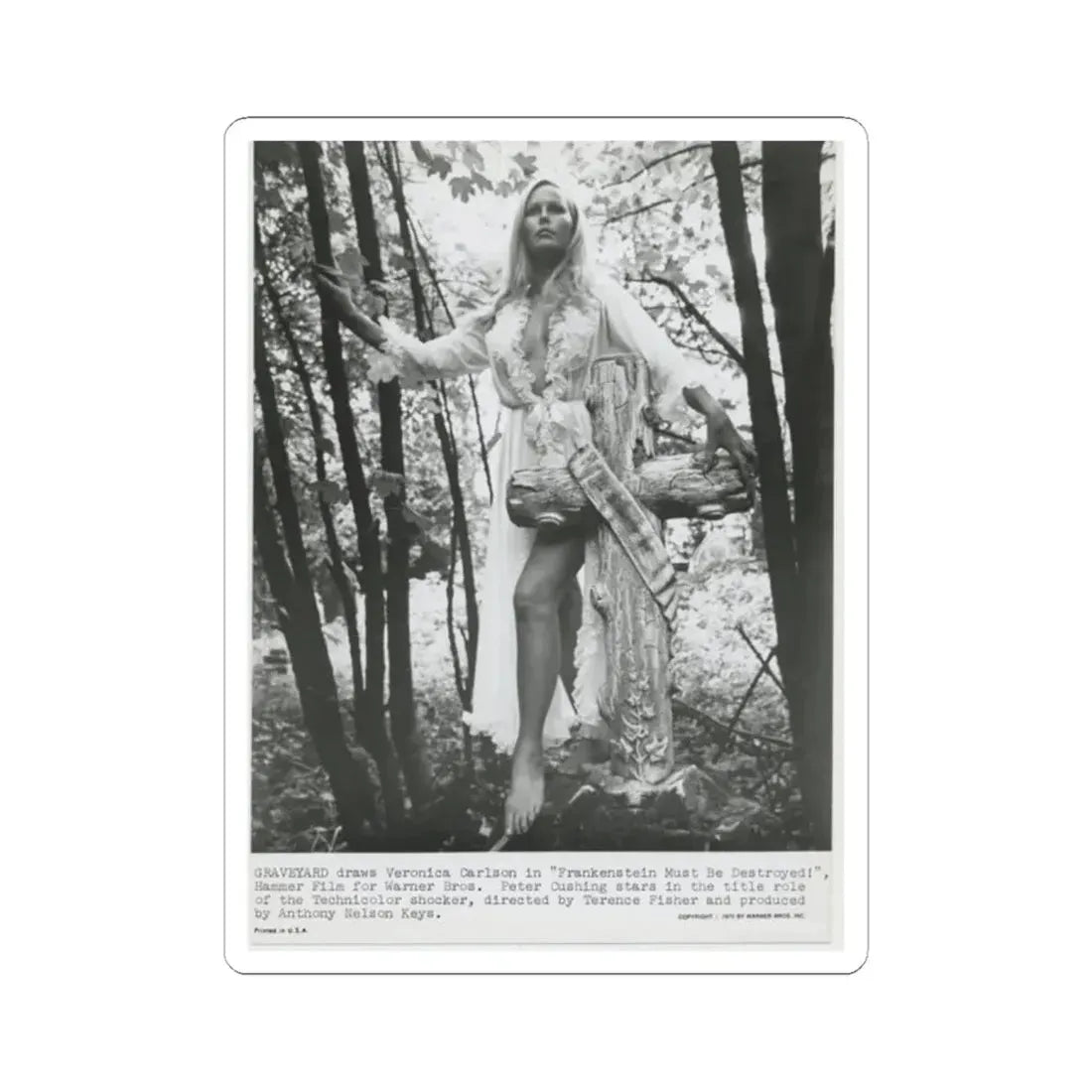 Veronica Carlson #221 (Vintage Female Icon) STICKER Vinyl Kiss-Cut Decal 2 Inch White - The Sticker Space