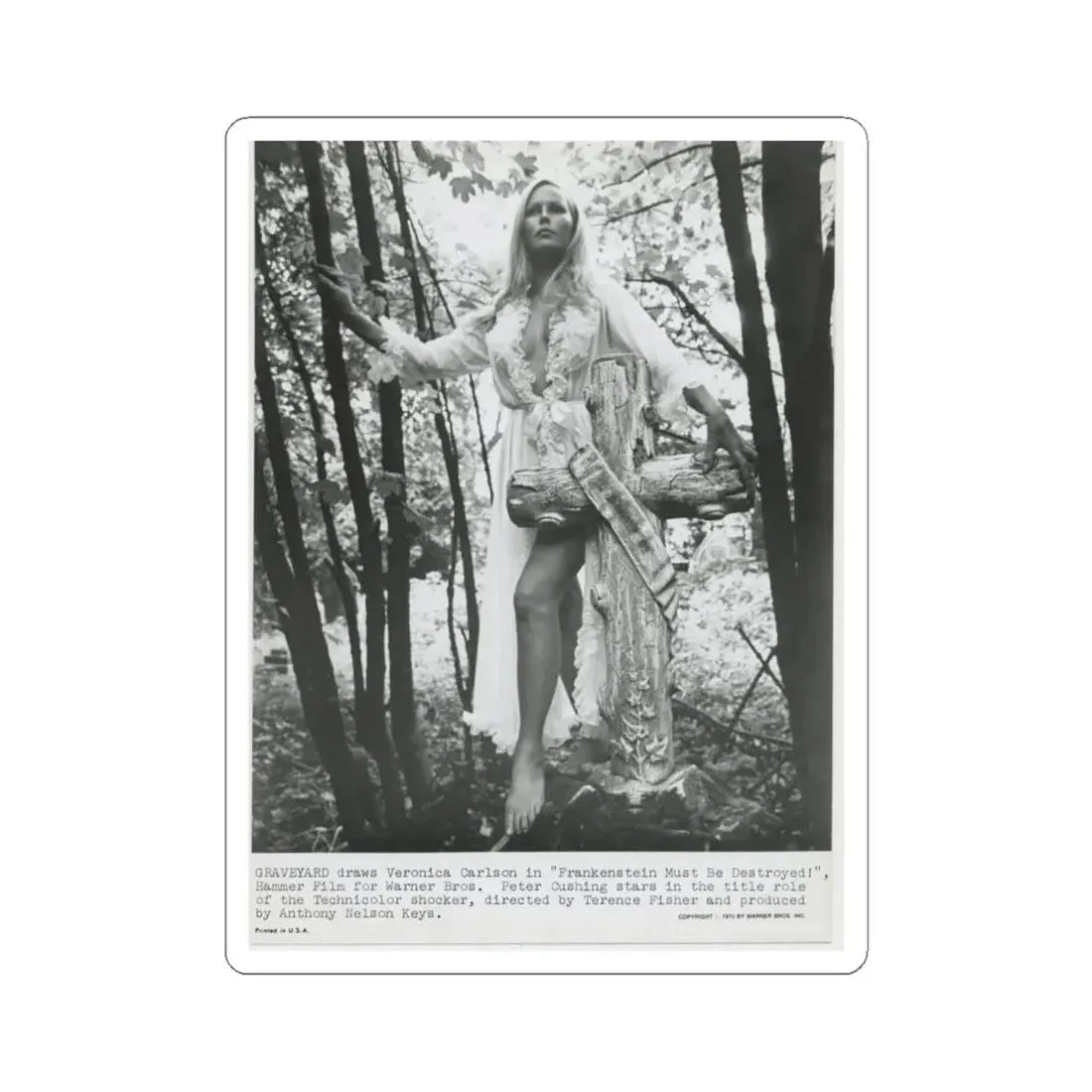 Veronica Carlson #221 (Vintage Female Icon) STICKER Vinyl Kiss-Cut Decal 6 Inch White - The Sticker Space