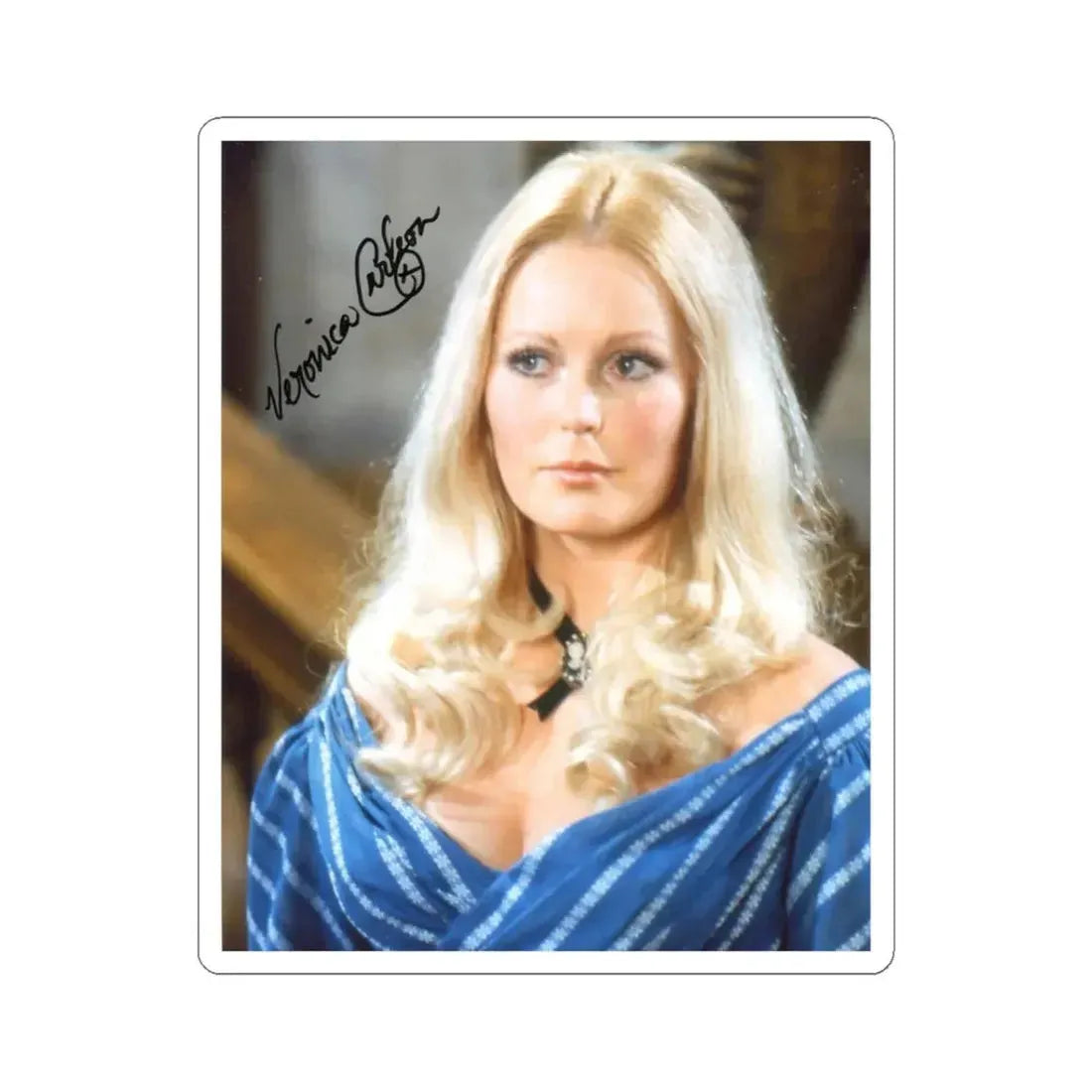 Veronica Carlson #63 (Vintage Female Icon) STICKER Vinyl Kiss-Cut Decal 3 Inch White - The Sticker Space