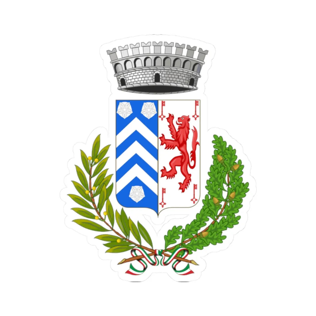 Verrayes-Stemma (Italy) (Coat of Arms) STICKER Vinyl Kiss-Cut Decal 2 Inch White - The Sticker Space