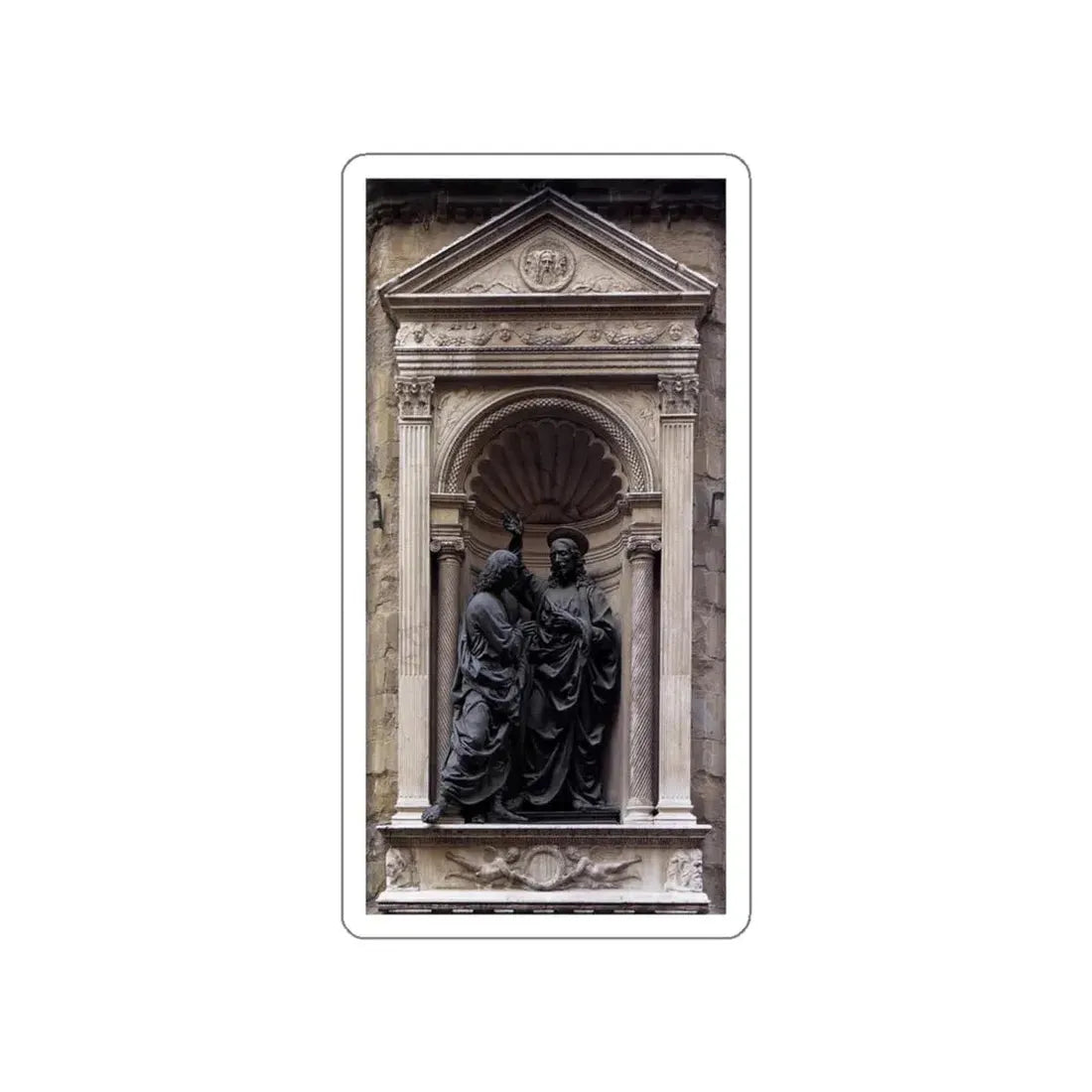 VERROCCHIO, Andrea del - Christ and Doubting Thomas (Artwork) STICKER Vinyl Die-Cut Decal White Die-Cut 3 Inch - The Sticker Space