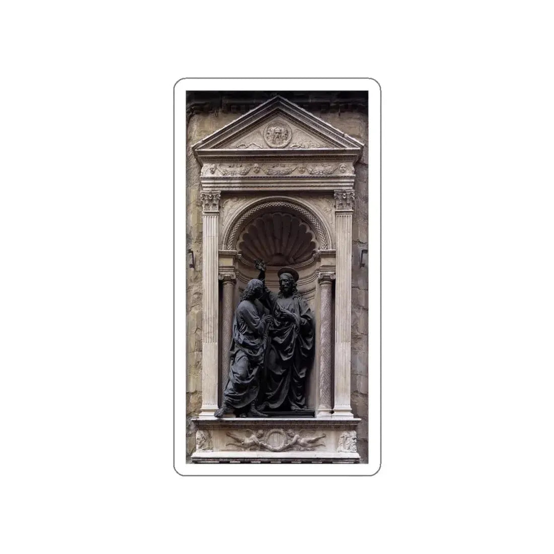 VERROCCHIO, Andrea del - Christ and Doubting Thomas (Artwork) STICKER Vinyl Die-Cut Decal White Die-Cut 5 Inch - The Sticker Space