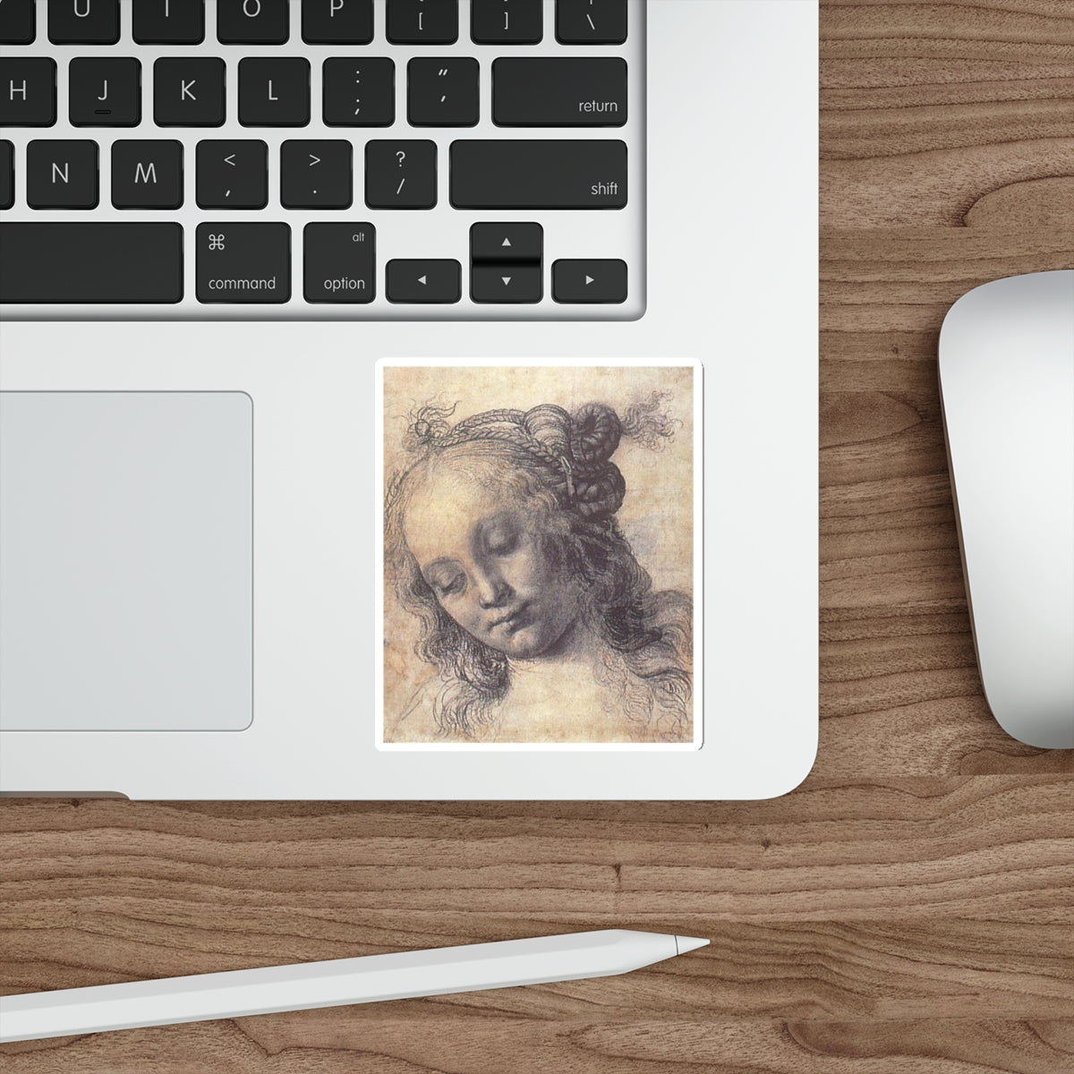 VERROCCHIO, Andrea del - Head of a Girl (study) (Artwork) STICKER Vinyl Die-Cut Decal-The Sticker Space