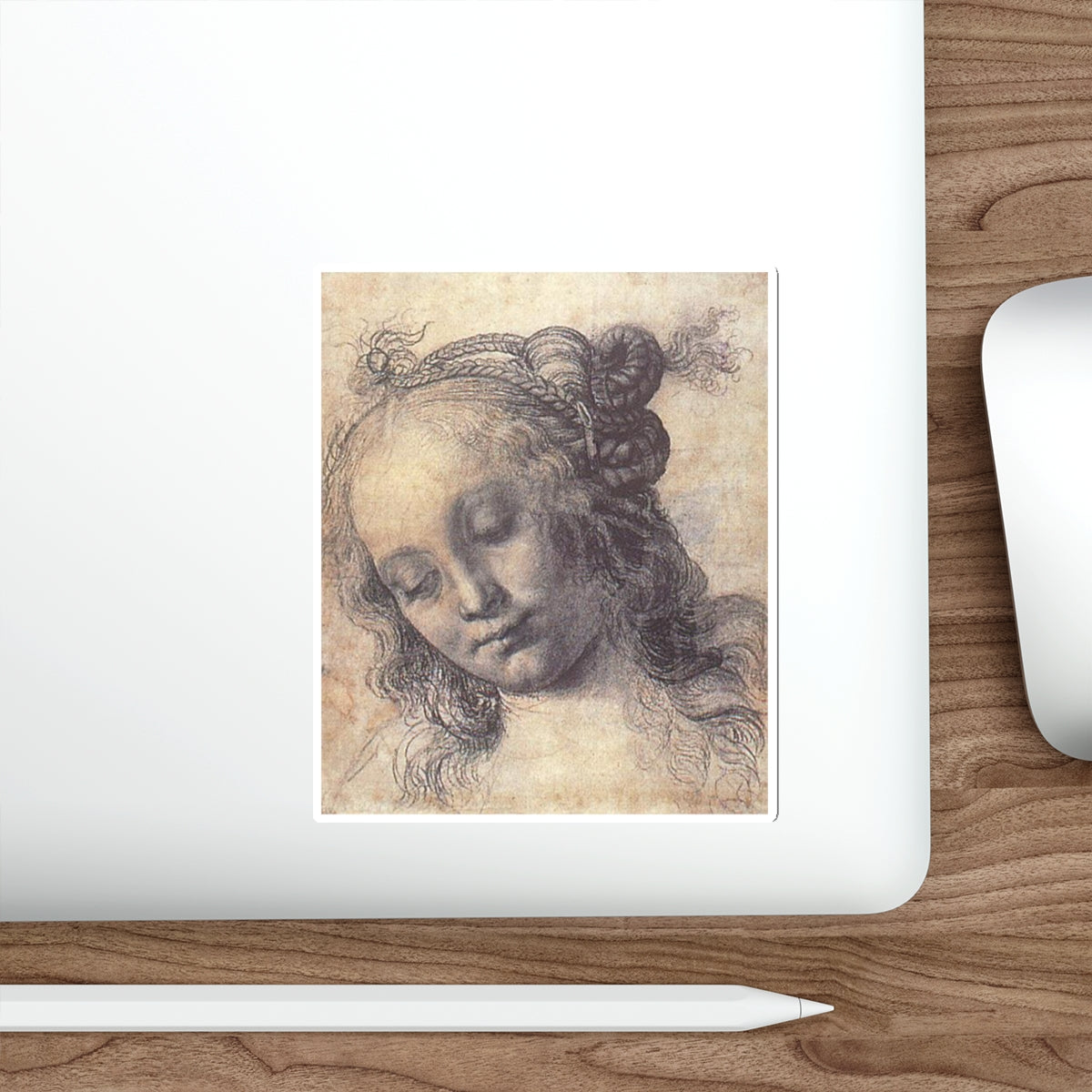 VERROCCHIO, Andrea del - Head of a Girl (study) (Artwork) STICKER Vinyl Die-Cut Decal-The Sticker Space