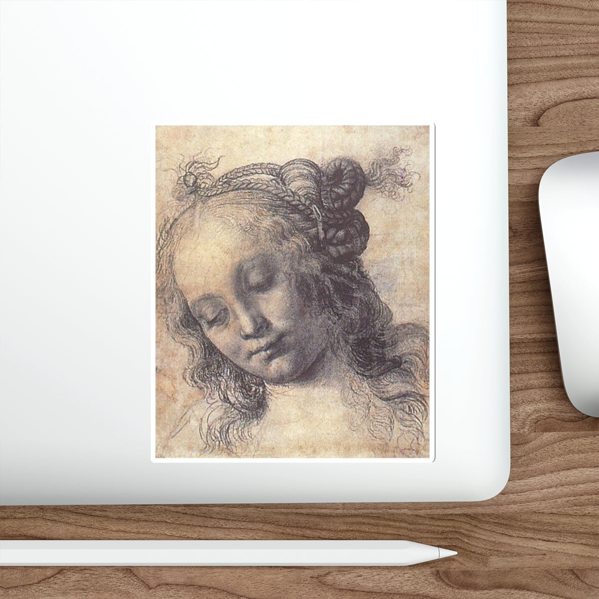 VERROCCHIO, Andrea del - Head of a Girl (study) (Artwork) STICKER Vinyl Die-Cut Decal-The Sticker Space