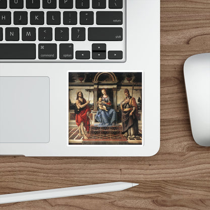 VERROCCHIO, Andrea del - Madonna with Sts John the Baptist and Donatus (Artwork) STICKER Vinyl Die-Cut Decal-The Sticker Space