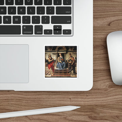 VERROCCHIO, Andrea del - Madonna with Sts John the Baptist and Donatus (Artwork) STICKER Vinyl Die-Cut Decal-The Sticker Space