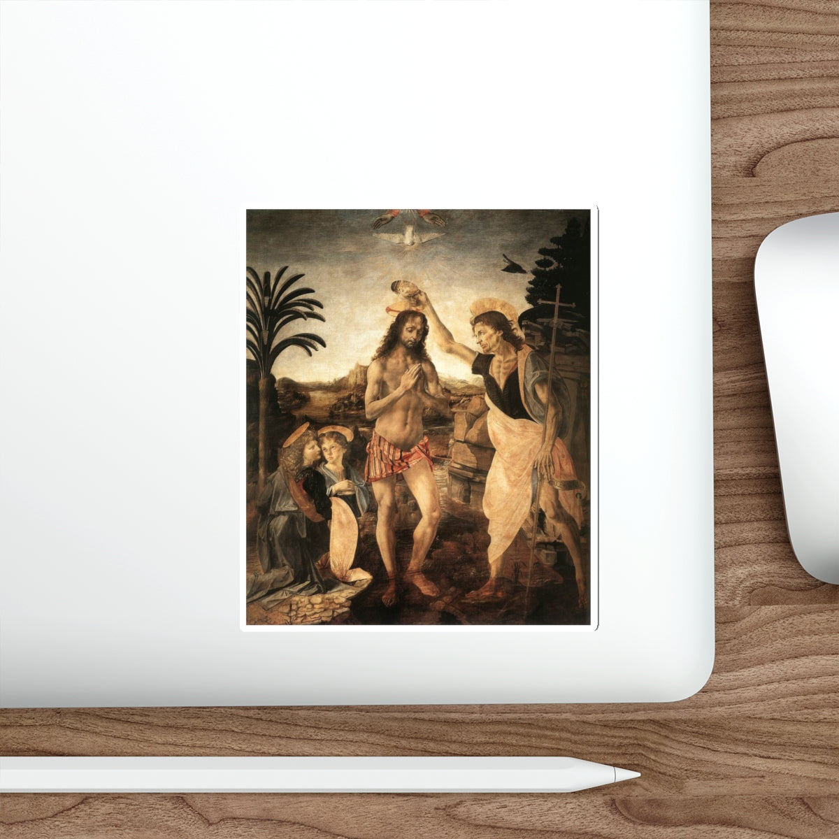 VERROCCHIO, Andrea del - The Baptism of Christ (Artwork) STICKER Vinyl Die-Cut Decal-The Sticker Space