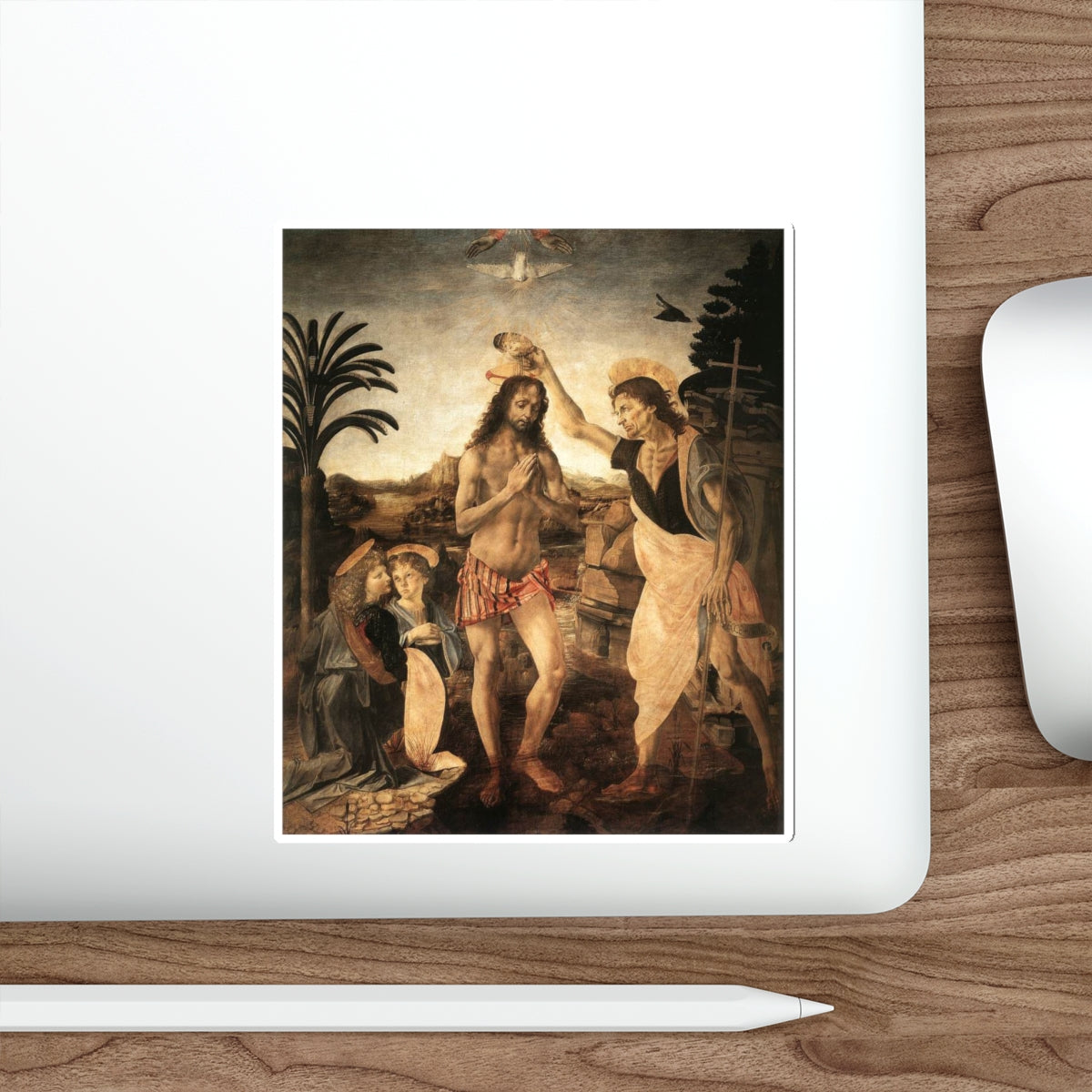 VERROCCHIO, Andrea del - The Baptism of Christ (Artwork) STICKER Vinyl Die-Cut Decal-The Sticker Space